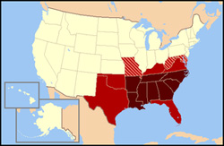 map of southern United States