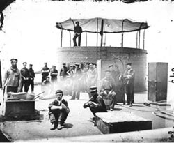 Siah Carter on the deck of the USS Monitor, image courtesy of The Mariners' Museum