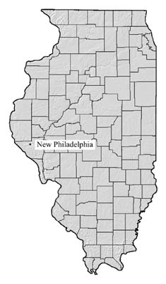 Illinois map showing site location