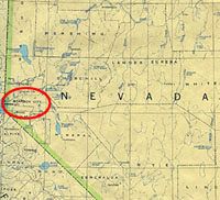 Figure�1.Virginia�City -- area�circled�and�enlarged --�is situated southeast of Reno in the arid�Virginia�Range�of northern Nevada.