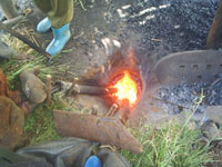 Second smelting, with ore

and charcoal added by the 'leeccaqtu.'