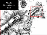 Figure 4. Detail of Oxholm's 1778 map showing Jean Renaud's plantation on Carolina Point.