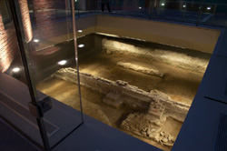 Photo by Jed Levin of President's House site archaeology display in Philadelphia